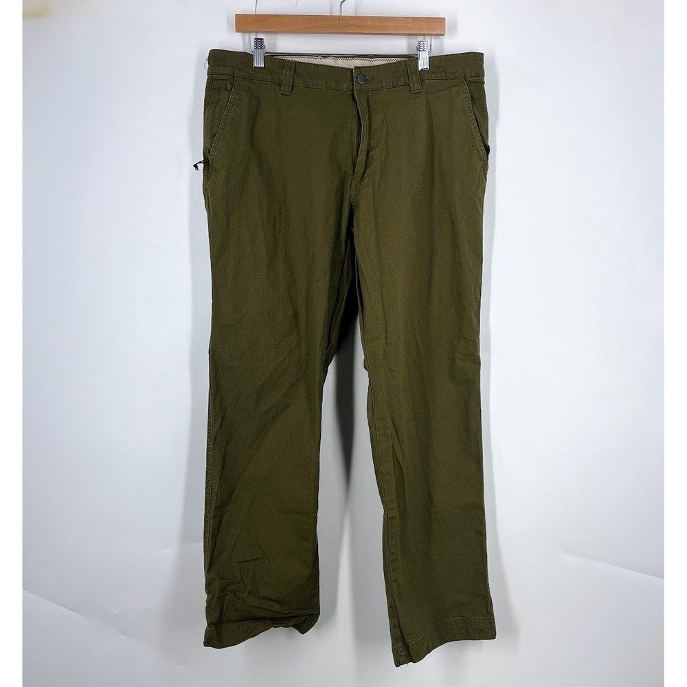 Columbia Mens Regular Fit Olive Green Utility Pants 35x30 AM0183 Stretch Cotton